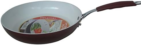 Delco Cook 11" Frying Pan Nonstick Scratch-Resistant Ceramic Coated Quality Aluminum Base - Oven and Dishwater Safe with Bakelite Handle that Stays Cool even at 300 Degrees F &amp; Cooking Surface Temperatures as high as 700 Degrees F - Eco Friendly