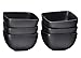 Bruntmor 26 Oz Black Porcelain Ceramic Square Soup Bowls with Handles, Soup Crocks Set of 6, Large Black Soup Bowls For Kitchen, Side Dish, Soup, Cereal, Ice Cream and Salad