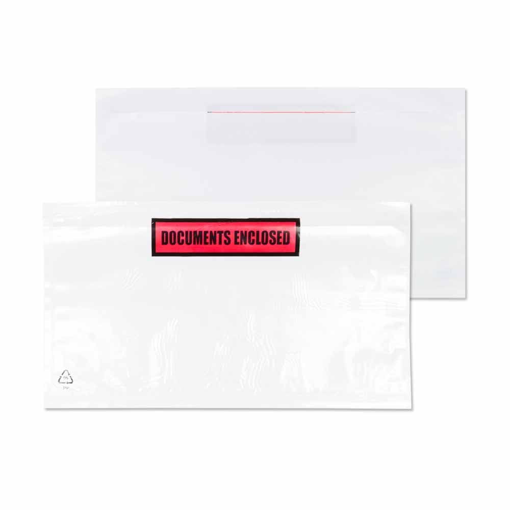 Blake Purely Packaging DL 235 x 135 mm Printed Documents Enclosed Wallet Envelopes Peel & Seal (PDE32) Clear - Pack of 1000