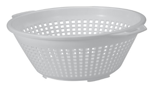 United Solutions KW0007 Seven Quart White Plastic Colander -7QT Plastic Pasta Strainer in White