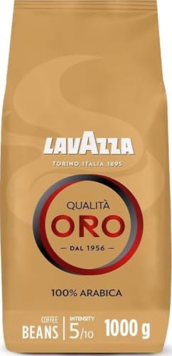 , Qualità Oro, Café en Grano Natural, Ideal para la Máquina de Café Espresso, con Notas Aromáticas de Frutas y Flores, 100% Arábica, Intensidad 5, Tueste Medio, Paquete de 1 kg