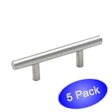 Cosmas 305-2.5SN Satin Nickel Cabinet Hardware Euro Style Bar Handle Pull - 2-1/2