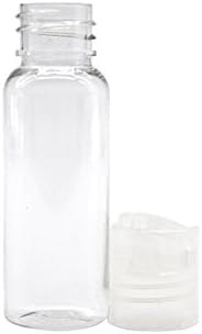 TOPWEL 10ml/15ml/20ml/30ml/50ml Refillable PET Transparent Plastic Essential Oil Bottle with White Flip Top Lid (10, 30ml)