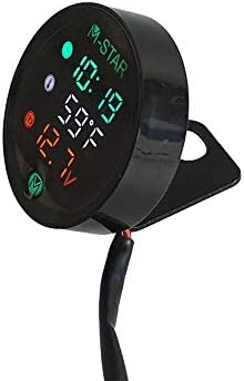 メーター 実用 簡単 車 防水ナイトビジョンオートバイメーターledデジタル表示電圧計電圧ボルト温度計時間led 3つので1つのオートバイアクセサリーオートバイ部品 カラー ブラック 小型サイズ 防水 軽量 Tarunniketanpublicschool Com