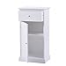 Giantex Storage Floor Cabinet with Drawer and Single Shutter Door for Living Room, Bedroom and Bathroom Organizer Cupboard Shelf, White