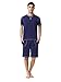 Suntasty Men's Summer Soft Round Neck Long Sleeve Cropped Pajama Sleepwear