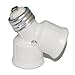 Maxxima Light Bulb Socket Splitter - 1-into-2 Converter, Ideal for LED, CFL, and Incandescent E26 and E27 Bulbs, Up to 660W, UL Listed for Garage, Closet, or Workshop Use - 3 Pack