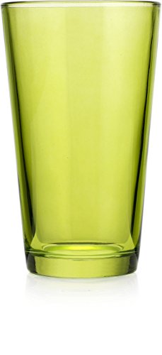 Classic Home Carnival Tumblers Glass Set of Four 17 OZ Assorted (4) Color Highballs Drinkware - Thumbnail 4