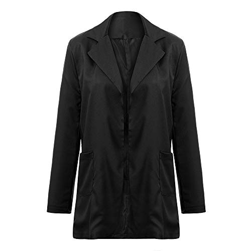 Sttech1 Women Ladies Solid Color Long Sleeve Cardigan Office Work Medium Suit Jacket - Thumbnail 2