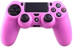 Goliton 2X Silicone Rubber Soft case Gel Skin Cover Compatible with Sony PlayStation 4 PS4 Controller (Pink)