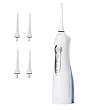 SmarToiletries Water Flosser Professional Cordless 3-Mode Rechargeable Waterproof Oral Irrigator High Capacity Water Tank 4 Jet Tips … (Classic White)