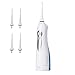 SmarToiletries Water Flosser Professional Cordless 3-Mode Rechargeable Waterproof Oral Irrigator High Capacity Water Tank 4 Jet Tips … (Classic White)