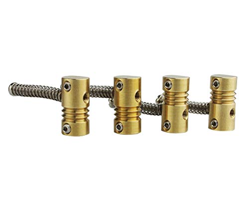 Guyker Bass Bridge Saddles (4 Pcs) - String Pitch 19mm Brass Compensated Saddles Set with Wrench Highgrade Replacement Part for Electric Bass - Thumbnail 2