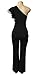 Mr.Seven Women's Sexy One Shoulder Ruffles High Waisted Long Wide Leg Jumpsuits Rompers