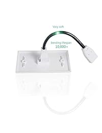 MXTECHNIC - Cubierta de salida de placa de pared HDMI 4K con cable HDMI de alta velocidad de 6 pulgadas hembra a mujer para sistemas de videojuegos, cajas de TV u otros dispositivos con canal Ethernet Ethernet, placa de pared HDMI de color blanco