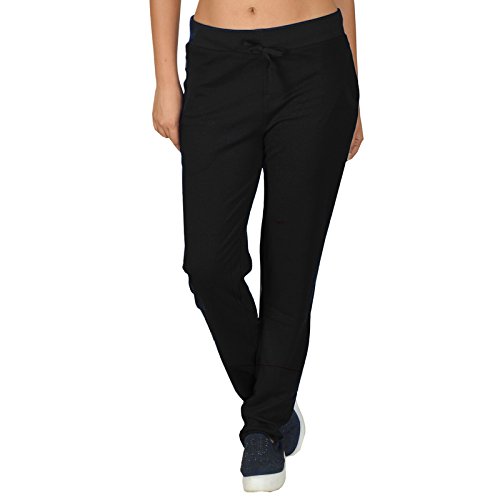 eraa women's cotton premium gym,regular narrow women track pant yoga _black_(x-large)
