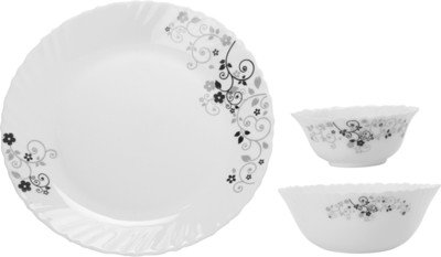 Diva Classique Mystrio Dinner Set, 33-Pieces, White/Black (CLSQ/DSET/A49)