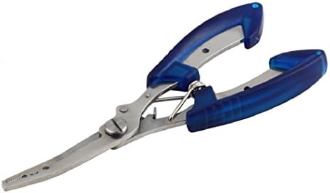 Stainless Steel Fishing Pliers Scissors Line Cutter Remove Hook Fishing Tackle Tool (Blue)