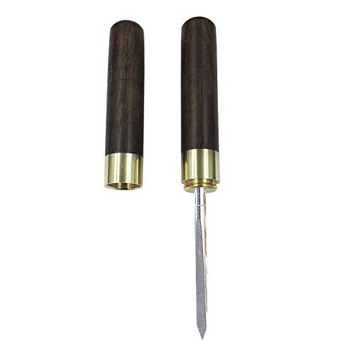 comboss Ice Pick 6.7" Ultra Sharp Stainless Steel with Safety Cover,Wood Handle ... (Black Sandal Wood Flat Needle) - Thumbnail 2