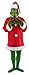 Adult Deluxe Santa Grinch Costume | Dr. Seuss The Grinch Outfit with Full Mask, Red Hat & Jacket, with Pair of Gloves