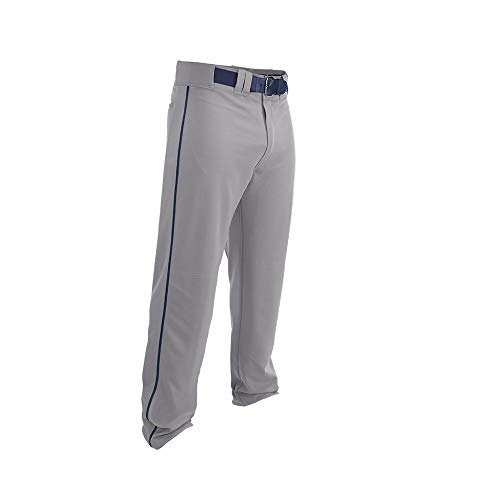 EASTON RIVAL 2 Baseball Softball Pant | Youth | Medium | Grey Navy | 2020 | Double Reinforced Knee | Elastic Waistband w/ 2 Color Internal Easton Logo | 2 Batting Glove Pockets | 100% Polyester
