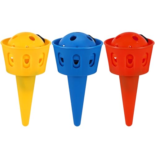 Toyvian 3 Pcs Children Toys Kids Playset Scoop Ball Toy Chuck Ball Toy Out Door Toys Childrens Toys and Cup Game Catch a Ball in a Cup Game Catch Game Scoop Ball Summer Game Random Color