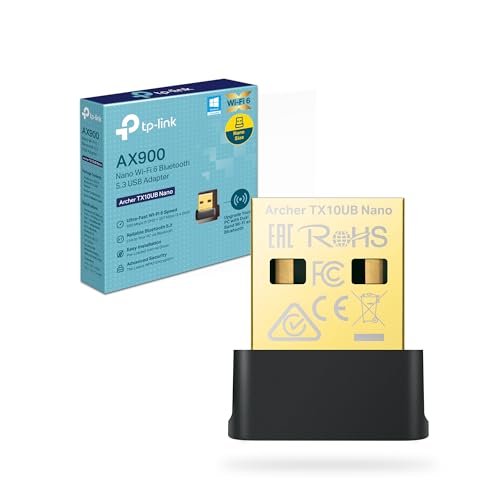 Archer TX10UB Nano WiFi Buletooth Adaptador para PC, Wi-Fi 6 AX900 Dual Band WLAN Stick, Bluetooth 5.3, Nano tamaño, WPA3, MU-MIMO, Solo Compatible con Windows 11/10