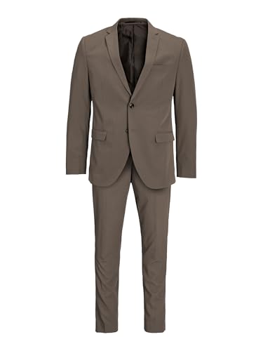 Single Breasted Blazer and Tailored Trousers JPRFRANCO Super Slim Fit Suit, Morel, 52