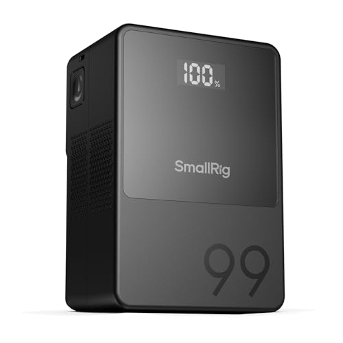 SMALLRIG V Mount Battery VB99, 99Wh / 6800mAh V Lock Battery with 100W Output, 2H Full Charge, with USB-C, D-TAP, USB-A, Dual DC Port, OLED Screen, for Camera, Camcorder, Monitor, Video Light - 3580B