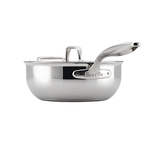 Breville Thermal Pro Stainless Steel Sauce Pan/ Saucepan/Saucier with Lid and Helper Handle, 4