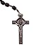 Intercession Mens Large St Benedict Wood Rosary (Black - Yellow Cord)