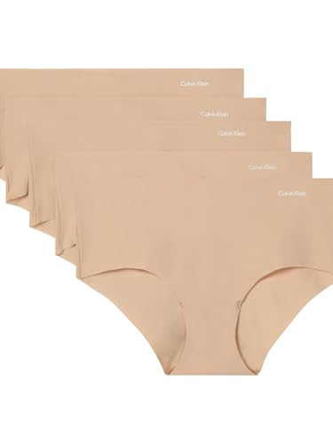 Calvin Klein Women's Invisibles Seamless Hipster Panties, 5 Pack, Light Caramel…