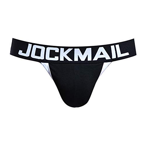 Sunmoot Letter Jockstraps for Mens Sexy Underwear Boxer Pouch Cup Shorts Underpants Soft Briefs G-String Thong