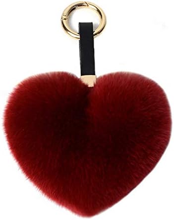 mollensiuer 1 Piece Soft Faux Rabbit Fur Grape Shape Keychain