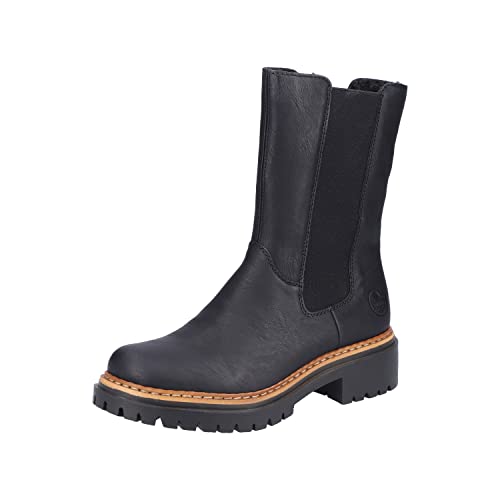 Rieker 72683, Botas Estilo Chelsea Mujer, Negro, 38 EU
