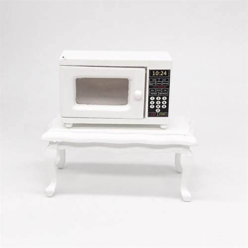 image for Binory Mini Wooden Furniture Microwave Oven White for 1/12 Dollhouse F