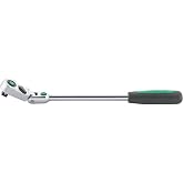 Stahlwille 12261010 QuickRelease Fine-Tooth Flexible-Joint Ratchet with 80 Teeth, Reversible, Non-Slip 2 Component Handle, Registered Design, Length 300mm, Made in Germany