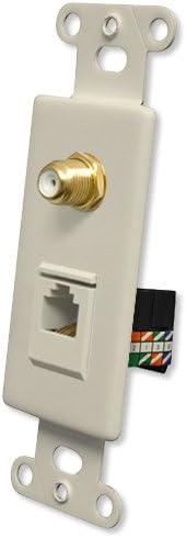 Pro Wire OEM Systems Combo Jack Plate (1 F, 1 RJ45), Almond (IW-1F1RJ45G-a)