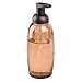 mDesign Refillable Glass Foaming Hand Soap Dispenser - Foam Soap Pump Bottle Container for Bathroom Counter Top - Decorative Foam Soap Dispenser - Malloy Collection - 2 Pack - Sand Brown/Bronze