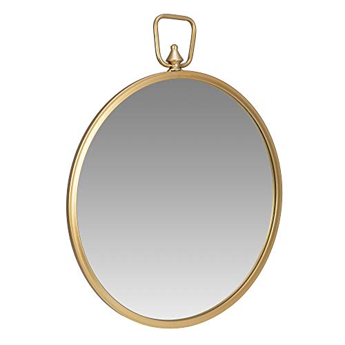 Patton Wall Decor Gold Round Wall Mirror with Decorative Handle, 22" x