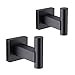 GERZWY Bathroom Matte Black Coat Hook SUS 304 Stainless Steel Single Towel/Robe Clothes Hook for Bath Kitchen Garage Heavy Duty Contemporary Hotel Style Wall Mounted 2 Pack DG1407-BK