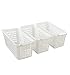 Fiazony 6-Pack Plastic Office Desktop Trays Basket Storage, White, F
