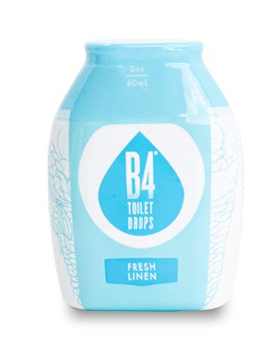 B4 Toilet Drops Toilet and Bathroom Deodorizer Drops, 2 Ounce Bottle (Fresh Linen)