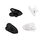 ALXCD Clips for Headphone, Earphone Cable Clip, 360 Degree Rotate Earphone Cable Clothing Clip , 2 Pcs White & 2 Pcs Black Clips for Most Monster, Sony, Sennheiser and Plantronics Headset, Pack of 4
