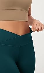ODODOS 2 Pack Buttery Soft Cross Waist Leggings for