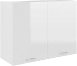 vidaXL High Gloss White Kitchen Cabinet Storage Shelf Organiser 80x31x60cm