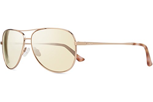 Revo Relay Polarized Aviator Sunglasses, Rose Gold Champagne, 59 mm