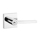 Baldwin EN.SQU.R.CSR.260.6L.DS.CKY.KD Square Right-Handed Entry Lever with Contemporary Square Rose, Polished Chrome