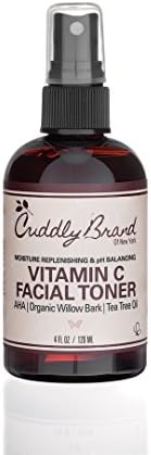 Cuddly Brand Vitamin C Facial Toner- Top Organic Alcohol-Free, Soothing, Hydrating Face Toner- Best Anti-Ageing Skin Care To Cleanse & Tighten Pores, Prevent Wrinkles, Moisturize & Replenish Face Skin