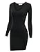 Doublju Womens V-Neck Fitted Long Sleeve Basic Knit Sweater Mini Dress